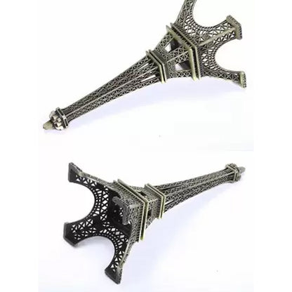 Antique Eiffel Tower statue in detailed metalwork for home decor and collectors