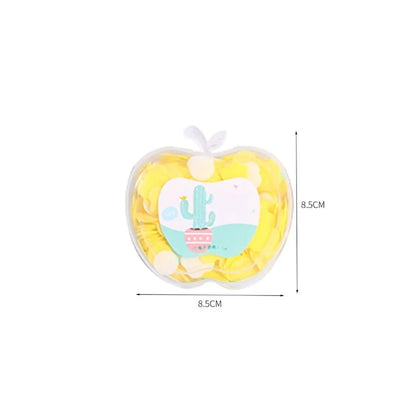 Apple shaped container of apple scented paper soap for on-the-go hand hygiene