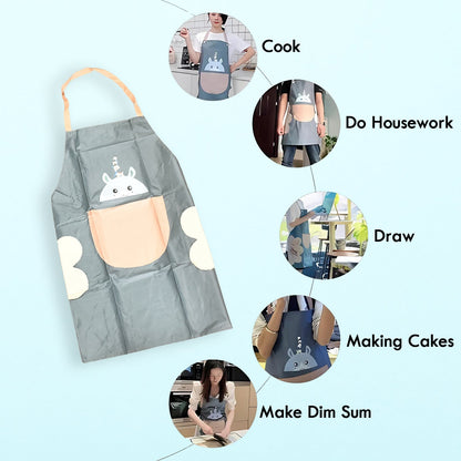 Cute Cartoon Animal Design Kitchen Apron (1 Pc) Your Brand