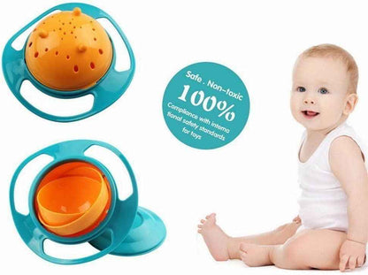Portable Non Spill Feeding Toddler Gyro Bowl 360 Degree Rotating Dish