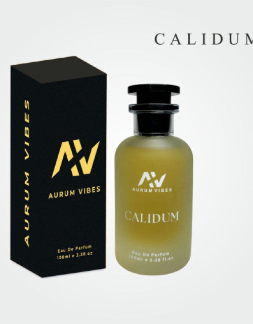 Calidum 100ml perfume for men by The Gir Farmer in frosted glass bottle with black cap and black packaging box