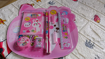 8 in1 Mix Stationery Gift Set for Kids, Stationary Set Including Pencil Ruler Rubber Pencil Sharpener, Pencil Cover, School, Office Product Gift Your Brand
