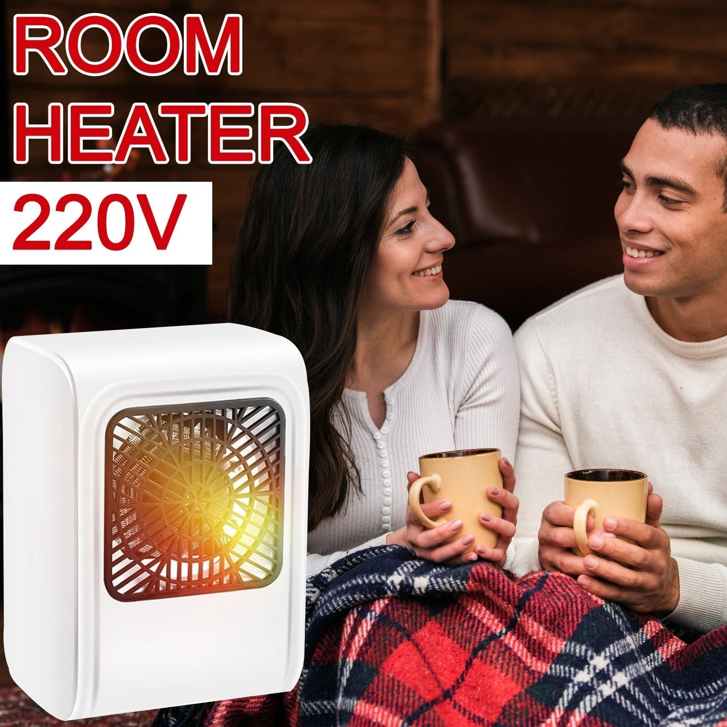Room Heater 220V Brown Box Heater with Plug for Office & Bedroom Use Your Brand