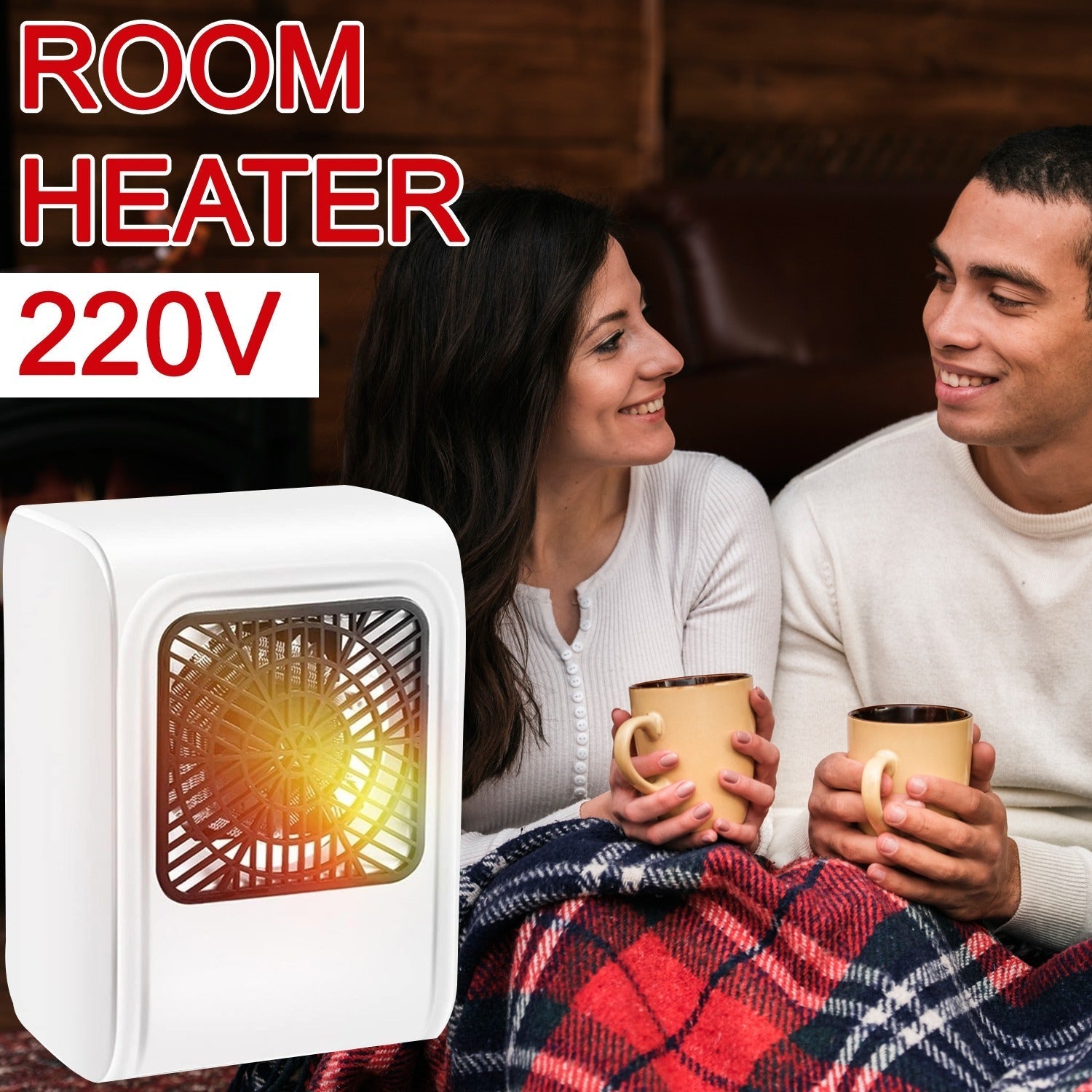 Room Heater 220V Brown Box Heater with Plug for Office & Bedroom Use Your Brand