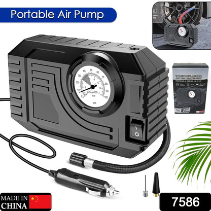 Tire Inflator Portable Air Compressor 12V Small Air Pump for Car Tires Bicycle Balloons, Cars, Bike, Bicycles and Other Inflatables with LED Light (12V) Your Brand