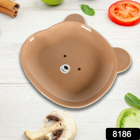 Durable Food Serving Plate, Bear Shaped Plate Cartoon Snack Plates For Serving Fruits & Desserts (1 Pc) Your Brand