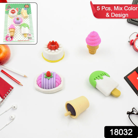 3D Mix Design Fancy & Stylish Colorful Erasers, Mini Eraser Creative Cute Novelty Eraser for Children Different Designs Eraser Set for Return Gift, Birthday Party, School Prize (1 Set) Your Brand