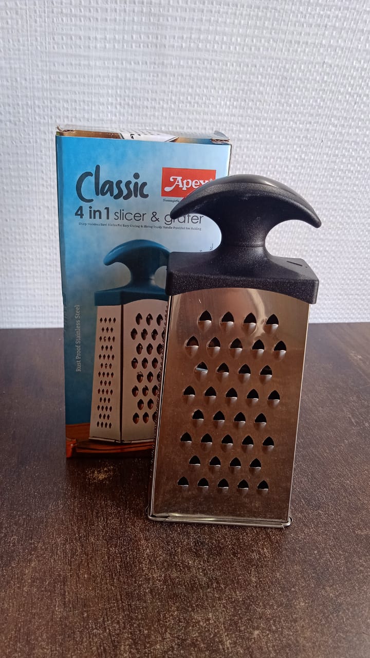 Apex Classic 4-in-1 Stainless Steel Grater & Slicer with Handle Your Brand