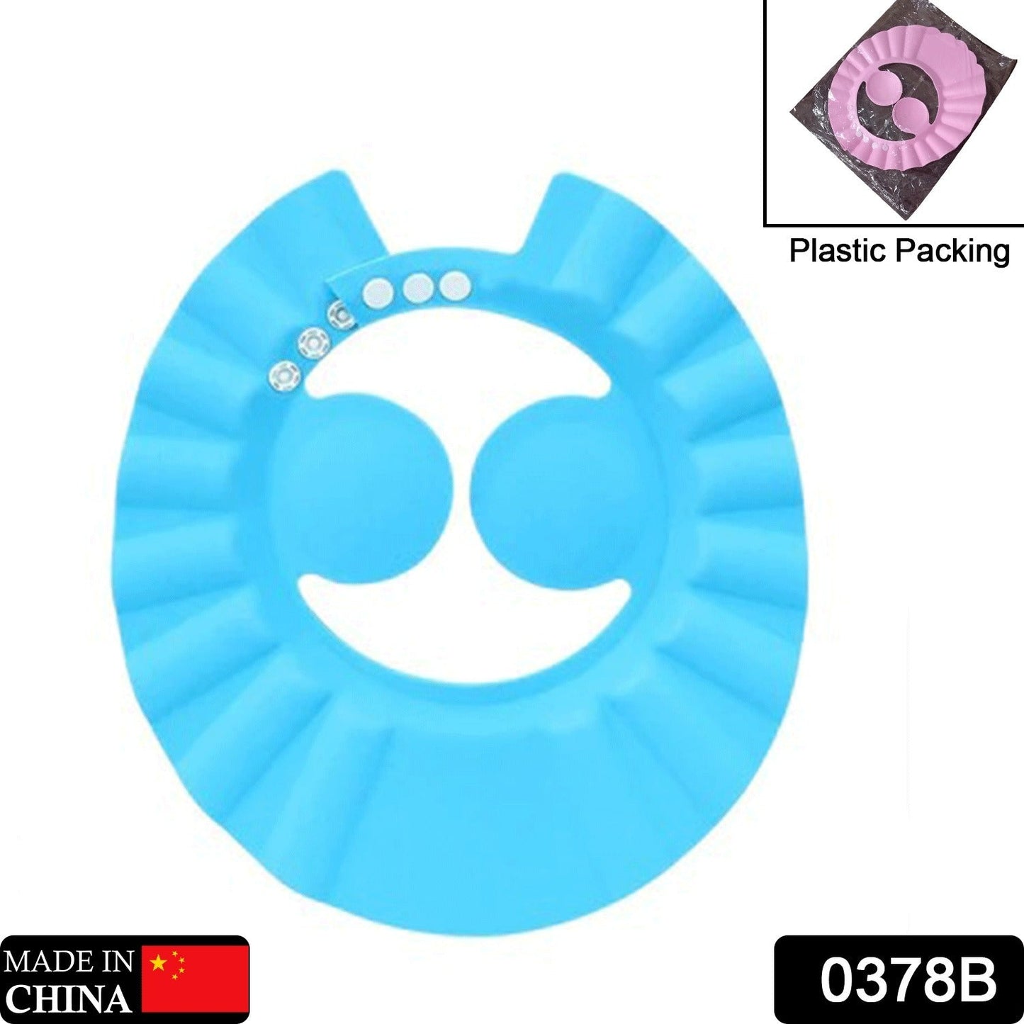 Your Brand Baby Shower Cap Splash Proof in Blue for Comfortable Bath Time Experience