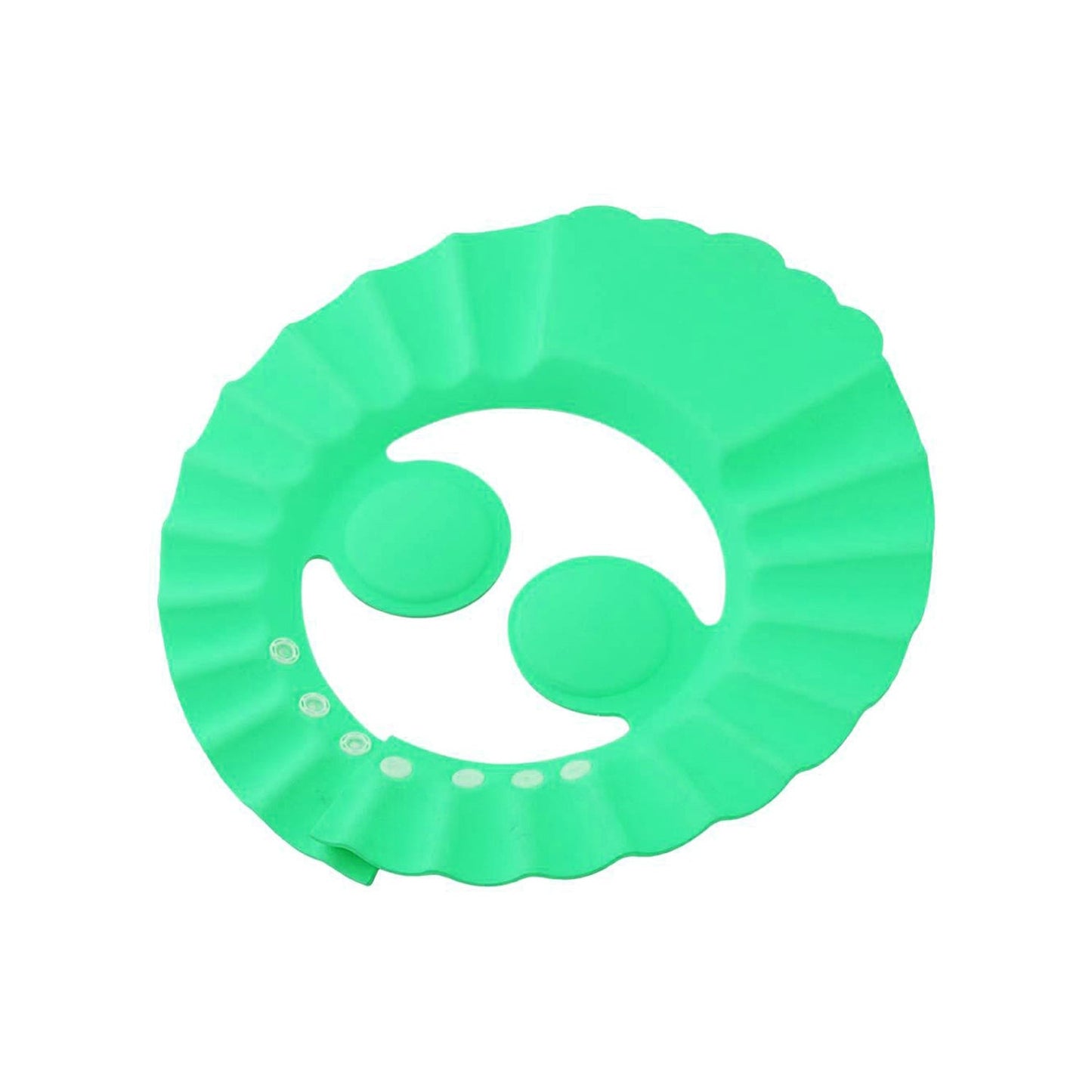 Your Brand baby shower cap splash proof in green for protecting babies from water during bath time