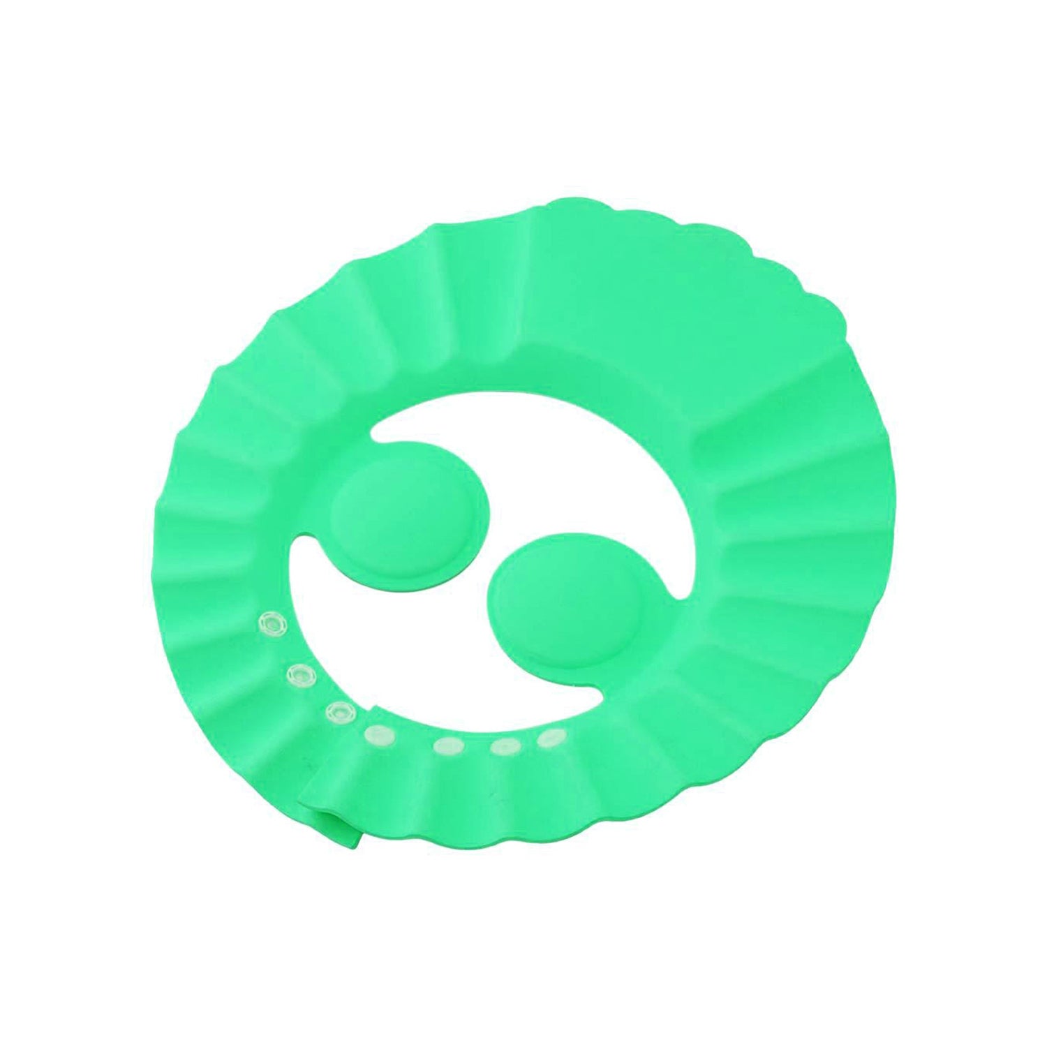 Your Brand baby shower cap splash proof in green for protecting babies from water during bath time