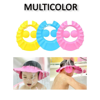 Multicolor baby shower cap splash proof for protecting eyes during bath time