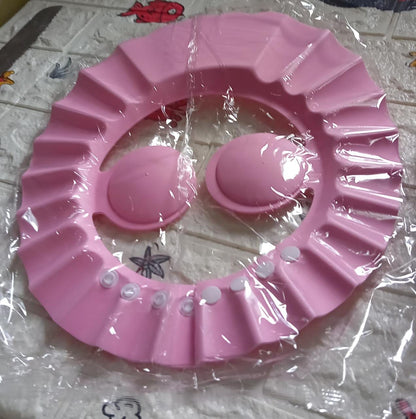 Your Brand Baby Shower Cap Splash Proof in Pink for Easy Hair Washing and Splash Protection