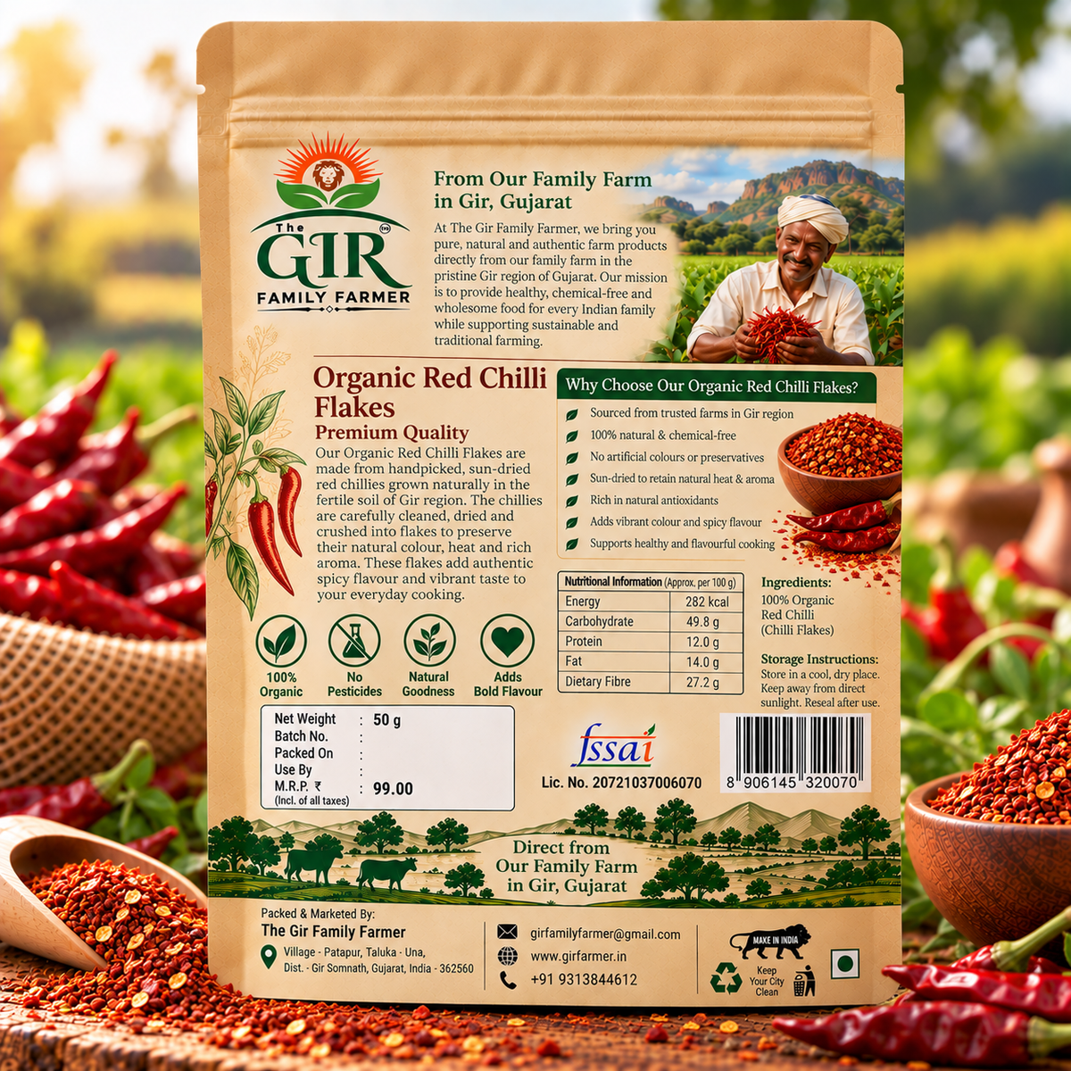 Organic Red Chilli Flakes – Crushed Chilli