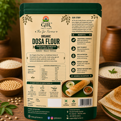 Organic Dosa Flour Traditional Fermented Rice Urad Blend | The Gir Farmer