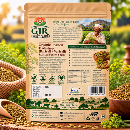 Organic Roasted Badishep (Variyali / Saunf) – Roasted Fennel Seeds