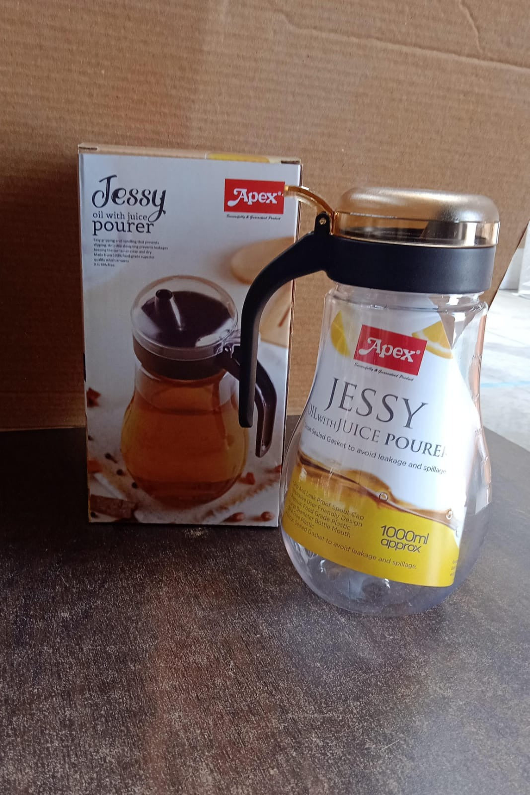 Apex Jessy Oil and Juice Pourer Dispenser Bottle Approx 1000ml (1 Pc) Your Brand