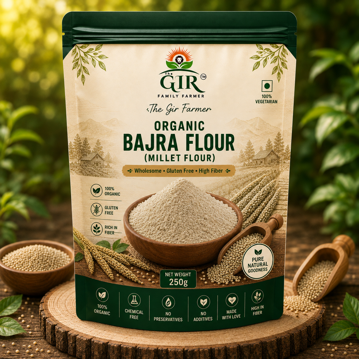 Organic Bajra Flour — Gluten Free, 250g