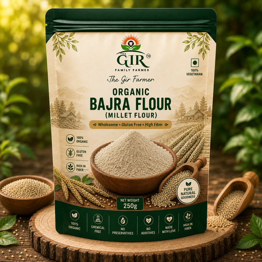 The Gir Farmer Organic Bajra Flour (Millet Flour) | Gluten Free High Fiber Pearl Millet Atta