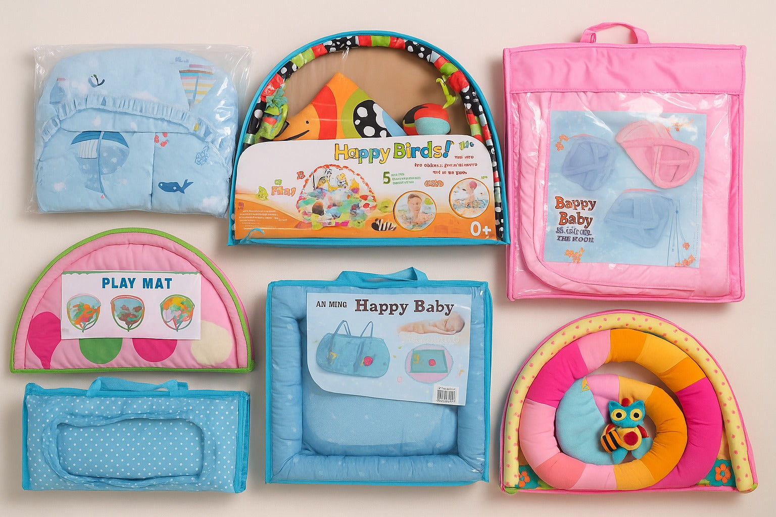 Multipurpose Baby Play Gym and Sleeping Mat (Mix Design / 1 Pc) Your Brand