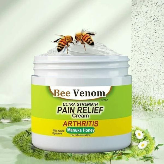 Bee Venom Joint Cream for arthritis pain relief with natural ingredients and Manuka honey.