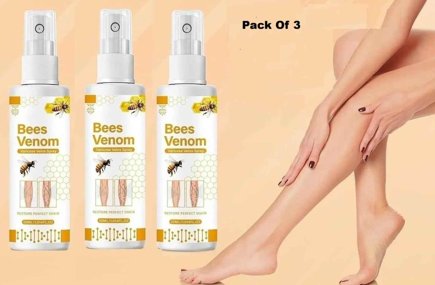 Natural Varicose Vein Relief Spray - Pack of 3