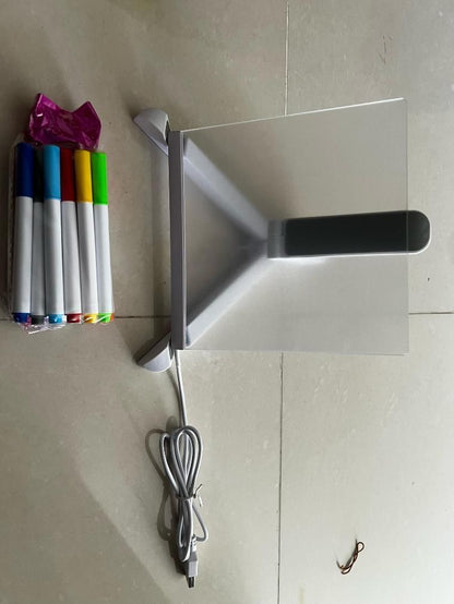 THE GIR FARMER light up drawing pad for kids transparent acrylic LED board with USB base and six colorful markers