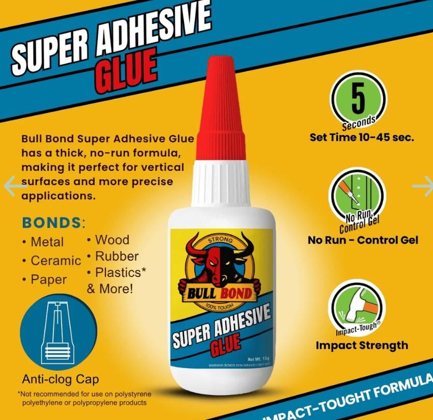 THE GIR FARMER Bull Bond super adhesive glue bottle with red cap strong bonding glue for home use