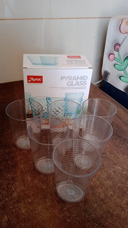 Apex Pyramid Ringo Plastic Glass – 300ml Approx | Durable, Crystal-Clear Tumbler Your Brand