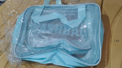 3-IN-1 Waterproof Transparent Travel Toiletry Bag Set Your Brand