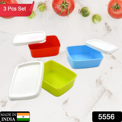 3-Piece Multicolor Airtight Container Set – Rectangular Food & Fridge Storage Your Brand