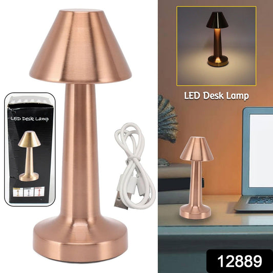 LED Lamp with Touch Control | Decorative Desk Lamp, Portable Metal LED Table Lamp, USB Rechargeable, 3 Color, 3 Levels Brightness, Dimmable Eye Protection Modern Lamp for Home Decor Party Kids Room Bedroom (1 Pc) Your Brand