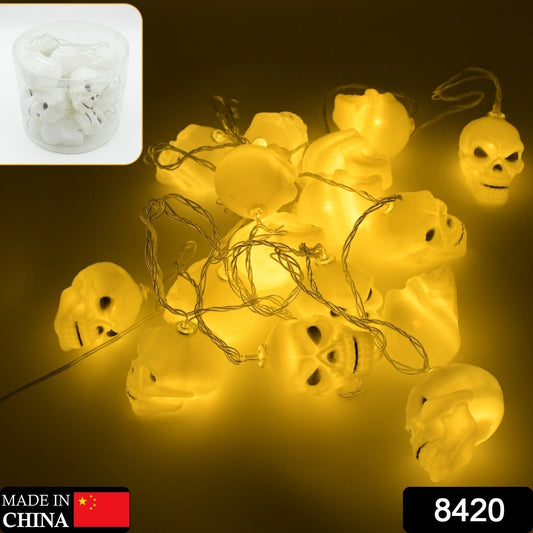 Halloween Decoration Outdoor Indoor Skeleton Head Skulls String Light Set Blow Mold, Decoration Lights Fairy Lights Led Garlands Halloween Decor Garland Decor Wreath Pumpkin Your Brand