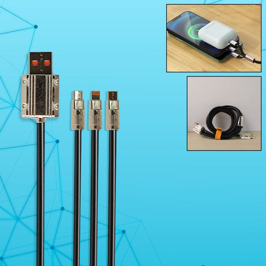 3 in 1 Multi Super Fast Charging Cable (1 Pc / 2 Mtr.) Your Brand
