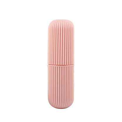 Pink capsule bottle portable storage container for organizing small items and essentials