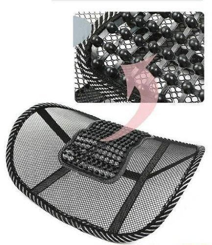 Black mesh car back seat lumbar support with ergonomic design and breathable material for comfort