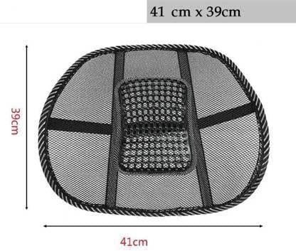 Black mesh car back seat lumbar support with breathable design and ergonomic shape for comfort