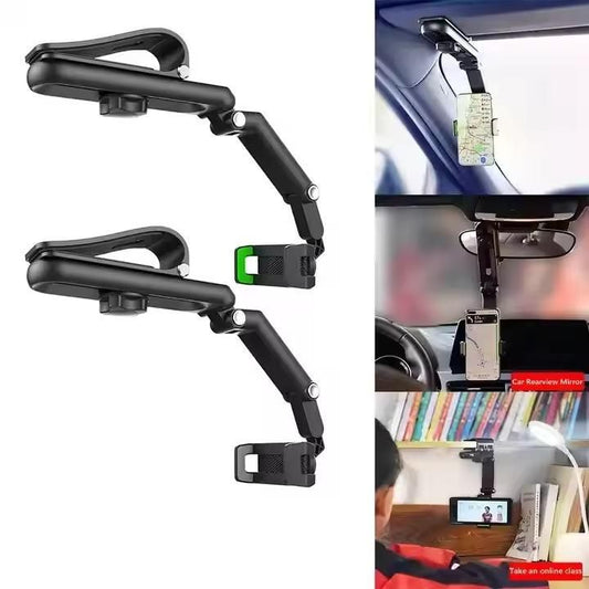Adjustable car cellphone holder for hands-free device use while driving or learning