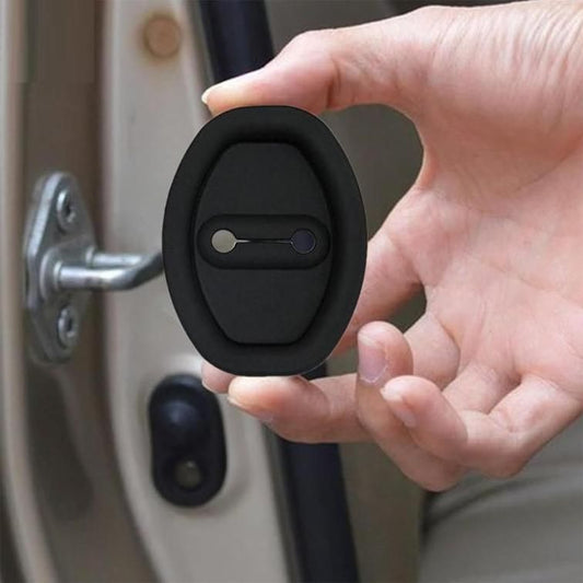 Car door lock protector cover in sleek black design, protecting your vehicle's lock from damage