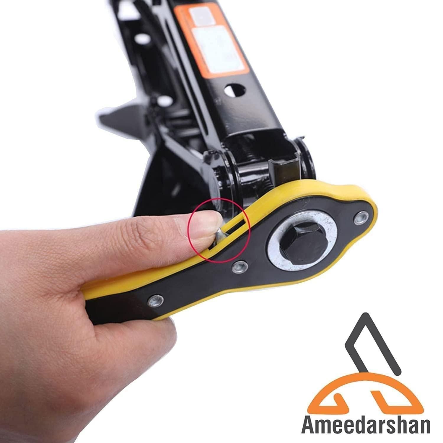 Durable car jack and lug wrench set with ergonomic handle for easy lifting and tire changes