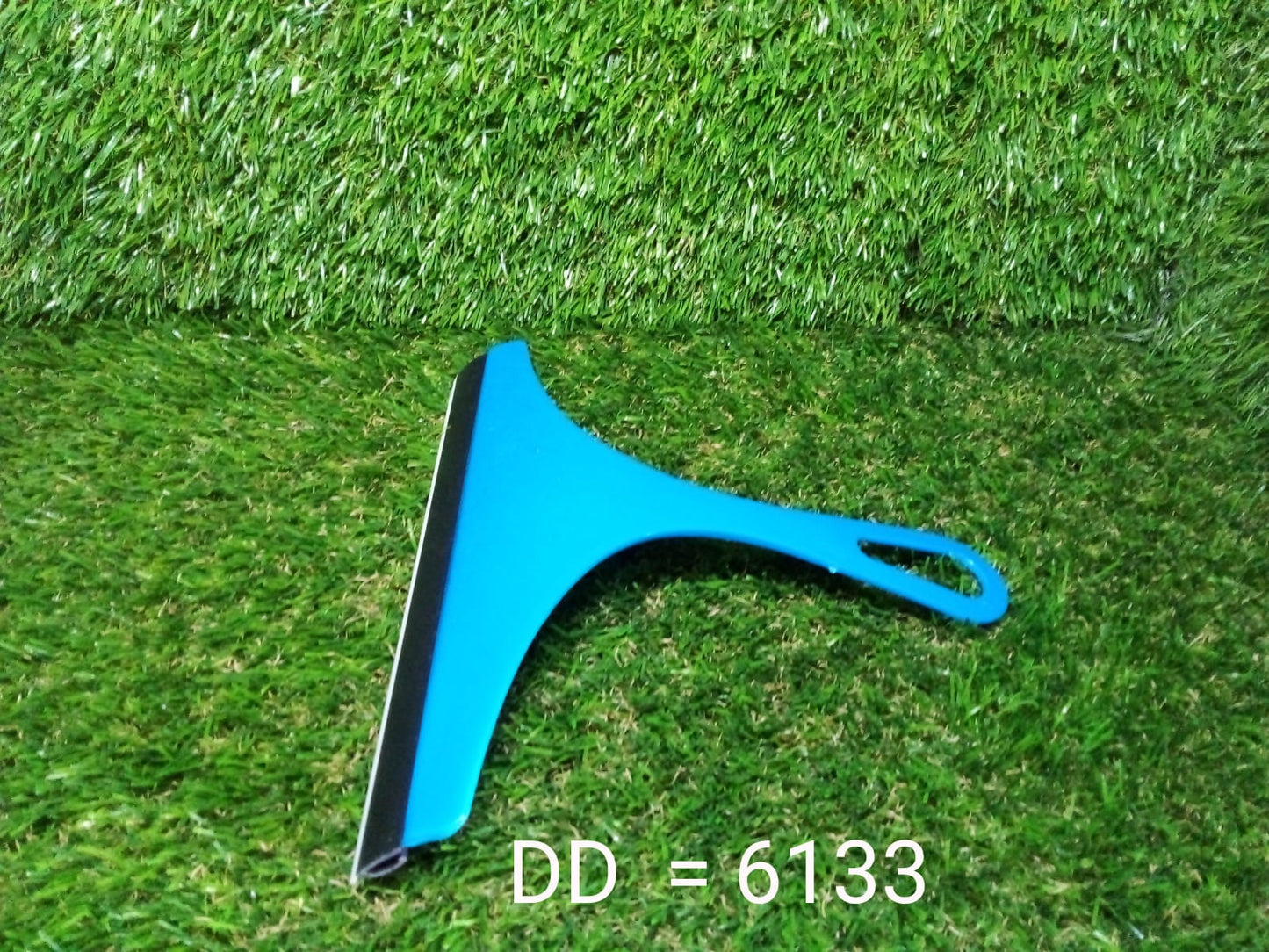 Blue car mirror wiper with a comfortable handle for easy cleaning of vehicle mirrors