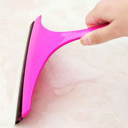 Bright pink car mirror wiper designed for removing water and fog efficiently from vehicle mirrors