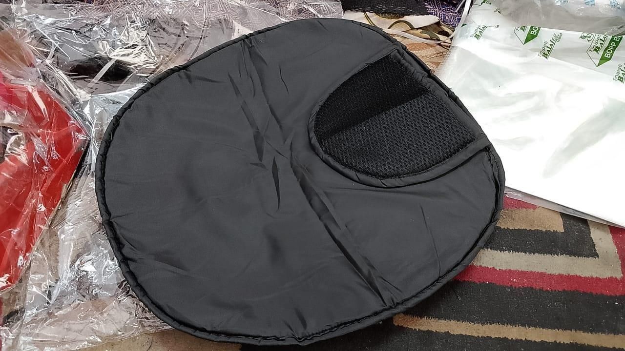 Black car seat front cover with breathable mesh and durable fabric for added comfort