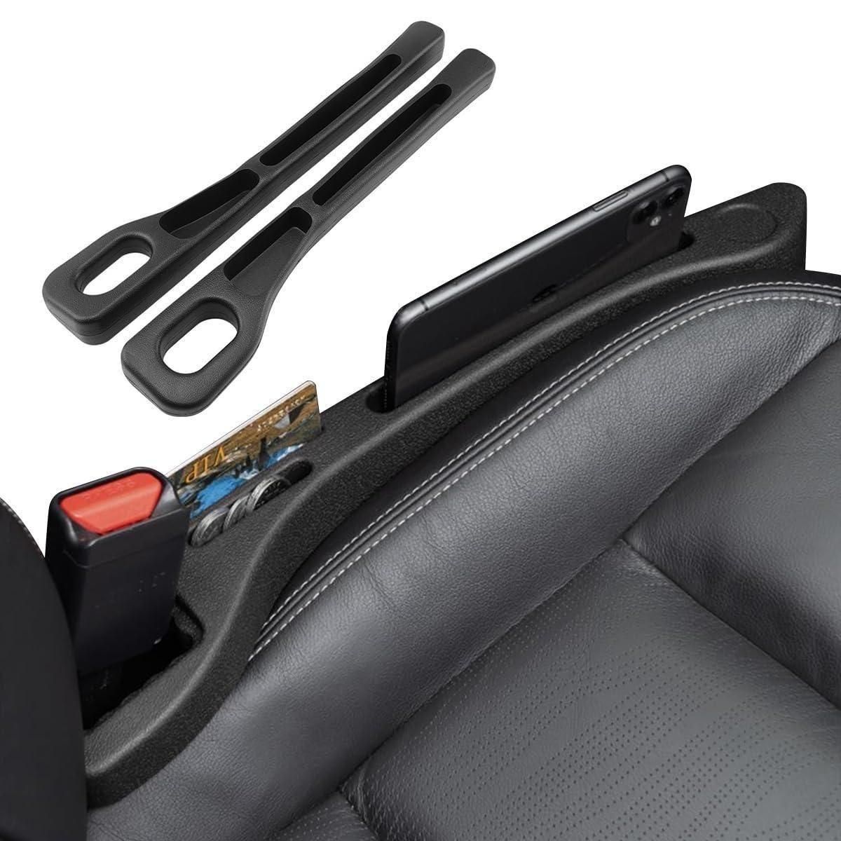 Car seat gap filler set with two tools to prevent items from falling between seats