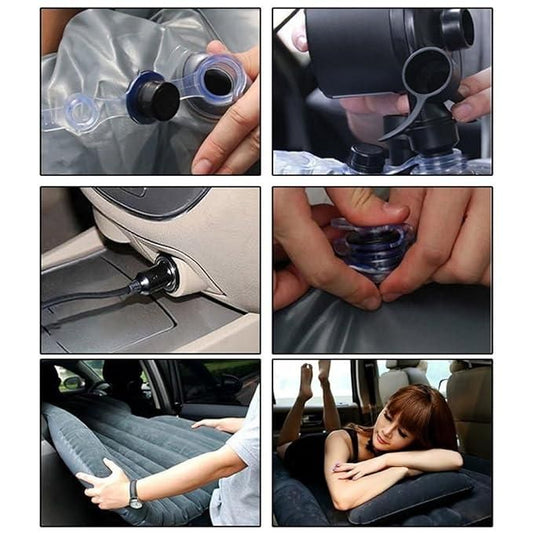 Car travel air mattress with easy inflation and comfortable design for road trips and family outings