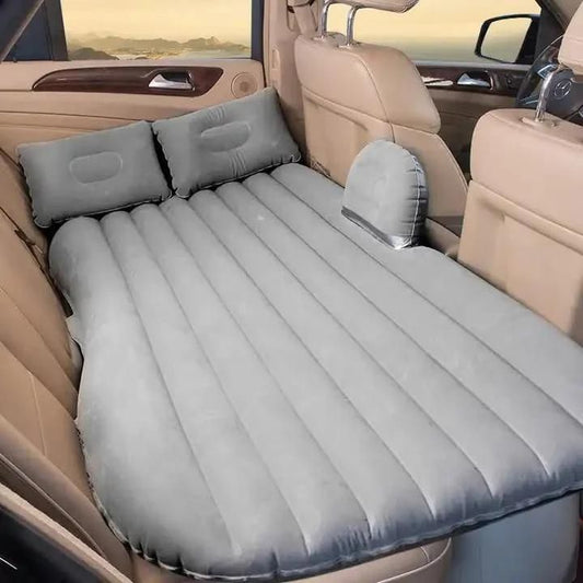 Inflatable car travel air mattress with pillows for comfortable rest during long road trips