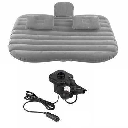 Car travel air mattress with two pillows and electric pump for comfortable road trips