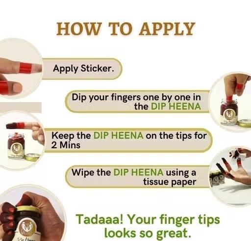 How to apply instant red henna mehendi paste with step-by-step instructions and images