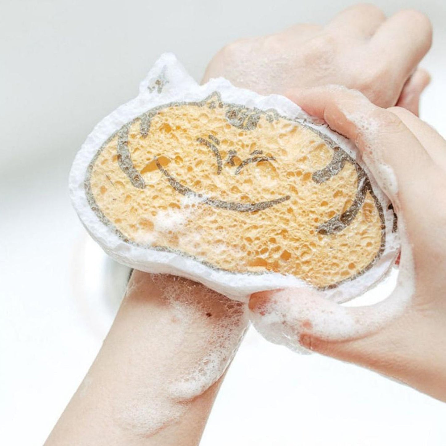 Cartoon wood pulp dish sponge for effective cleaning with a fun design, ideal for any kitchen task