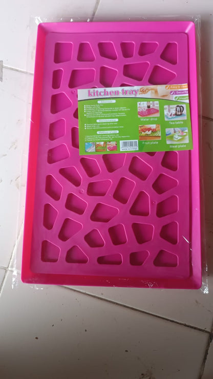 Plastic Kitchen Tray with Modern Hollow Design (40x25 cm) Your Brand